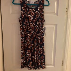 Navy floral skater style dress NWT